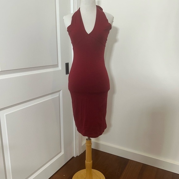 American Apparel Dresses & Skirts - American Apparel Burgundy Halter Bodycon Dress